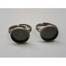 Ring Shank with Round Setting Brass Ox