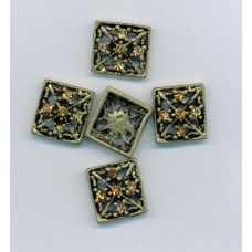 Sliders Brass Ox Plated with Topaz Diamontes