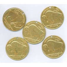 Brass Coin with Buffalo