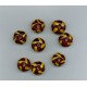 Indian Lampwork Beads Brown Saucer with Orange Detail
