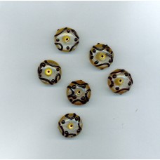Indian Lampwork Beads Clear & Brown with Black Detail