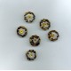 Indian Lampwork Beads Clear & Brown with Black Detail