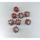 Indian Lampwork Beads Clear & Orange with Blue Dots