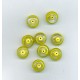 Indian Lampwork Beads Clear Saucer with Yellow Swirls