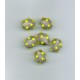 Indian Lampwork Beads Clear Ovals with Yellow Spots