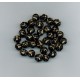Bohemian Glass Crinkled Round Black Bead with Gold Detail