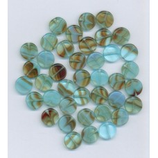 Bohemian Glass Blue-Brown Coin