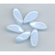 Bohemian Glass Opalescent Blue Pinched Bead
