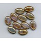 Czech Flat Oval Beads Purple & Gold