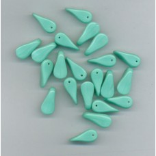 Czech Turquoise Flattened Drop