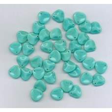 Czech Turquoise Pinched Leaf-Shaped Bead