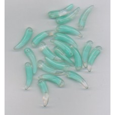 Czech Turquoise and Clear 'Tooth' Bead