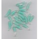 Czech Turquoise and Clear 'Tooth' Bead