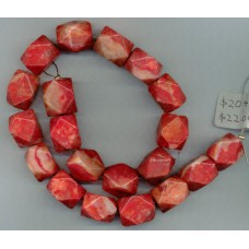Dyed Red Lace Agate Facetted Shapes