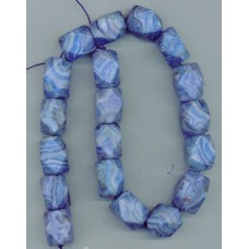 Dyed Blue Lace Agate Facetted Shape