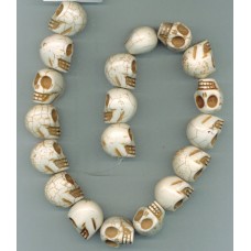 White Turquoise Skulls 22mm