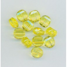 Czech Lemon-Coloured Facetted Coin Bead
