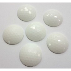 Round 22mm White Facetted Cabochon