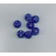 Indian Lampwork Beads Frosted Blue with Blue Detail