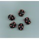 Indian Lampwork Beads Frosted Blue with Red Dots