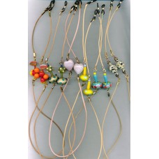 Handmade Natural Leather Glasses Chains with Fancy Beads