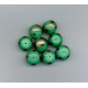 Indian Lampwork Beads Green with Red & Gold Detail
