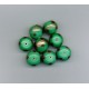 Indian Lampwork Beads Green with Red & Gold Detail