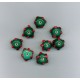 Indian Lampwork Beads Green with Red Spots
