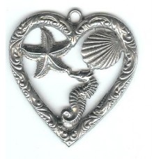 heart with sea life theme