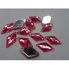 Facetted Flat Back Diamond Neon Pink