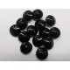 Bohemian Glass Black Button-Shaped Beads