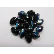 Bohemian Glass Black Oval with AB
