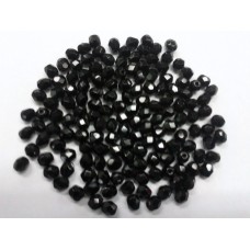 Bohemian Glass 4mm Rounds in Black