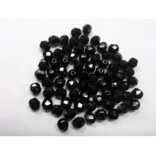 Bohemian Glass 6mm Rounds in Black