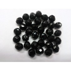 Bohemian Glass 8mm Rounds in Black