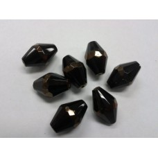 Bohemian Glass Black & Bronze Tapered Oval
