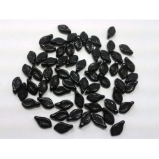 Bohemian Glass Black Leaves Small