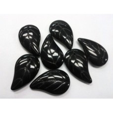 Bohemian Glass Black Leaves Large