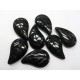Bohemian Glass Black Leaves Large