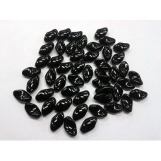 Bohemian Glass Black Twist Bead Small