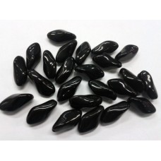 Bohemian Glass Black Twist Bead Large
