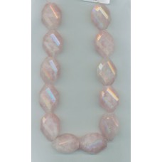 Rose Quartz Facetted Oval Beads Large