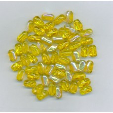 Czech Light Topaz AB Twist Beads