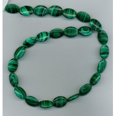Malachite Flat Ovals 12mm x 16mm