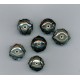 Indian Lampwork Beads Metallic Silver with Pink Roses