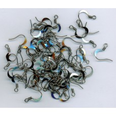 Flat Earwire with Spring Black Nickle