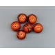 Indian Lampwork Beads Orange with Black Detail