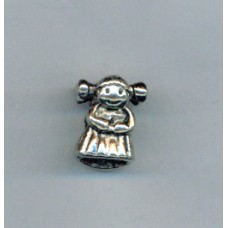 Pandora Style Charm Girl with Pigtails