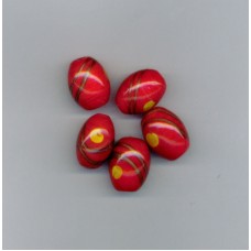 Indian Lampwork Beads Red Oval