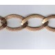 Raw Brass Chain Oval links with stripes 1 meter